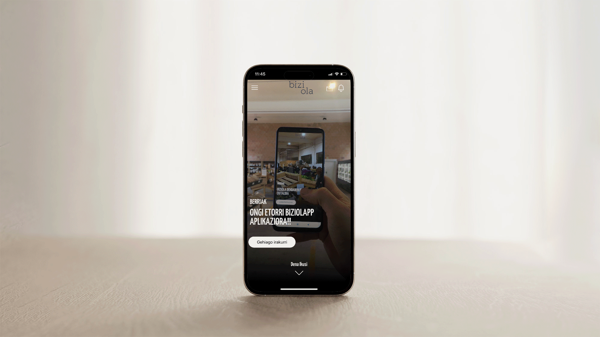 biziolapp mugikorrerako aplikazioa